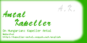 antal kapeller business card